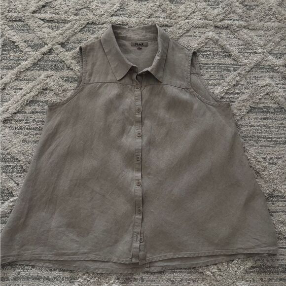 Flax Skyline Blouse - Sleeveless Linen Blouse Size 1G - Picture 8 of 10